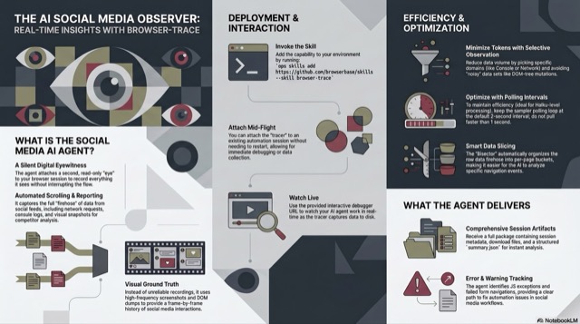 The AI Social Media Observer: Real-Time Insights with Browser-Trace